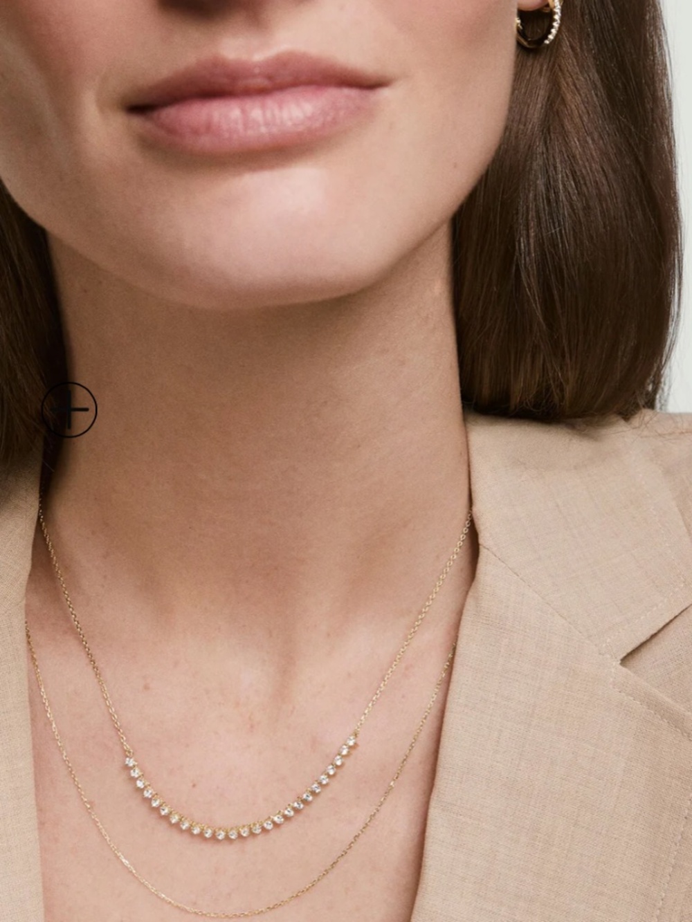 Mejuri Lab Grown Sapphire Half Tennis Necklace NIB - Picture 2 of 4